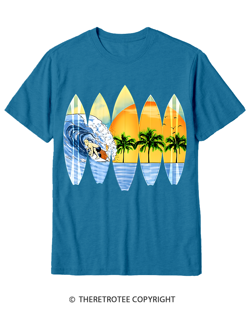 TheRetroTee Surfer And Surfboards 1960s Cotton T-Shirt