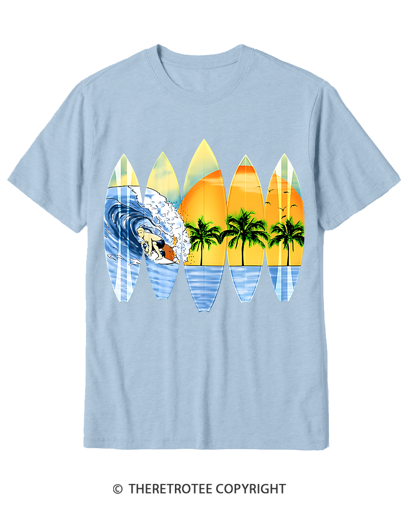 TheRetroTee Surfer And Surfboards 1960s Cotton T-Shirt