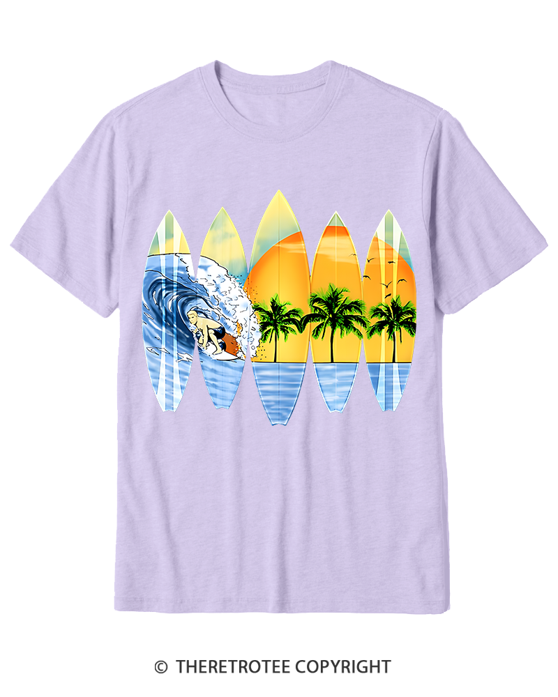 TheRetroTee Surfer And Surfboards 1960s Cotton T-Shirt