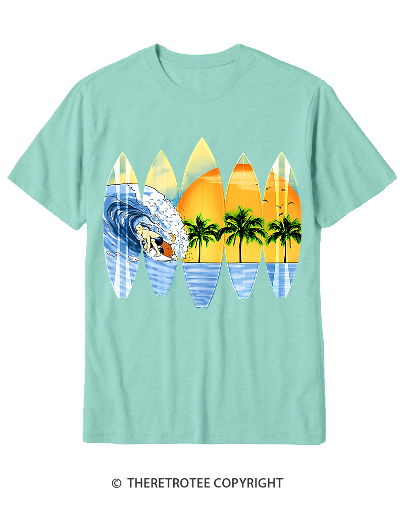 TheRetroTee Surfer And Surfboards 1960s Cotton T-Shirt