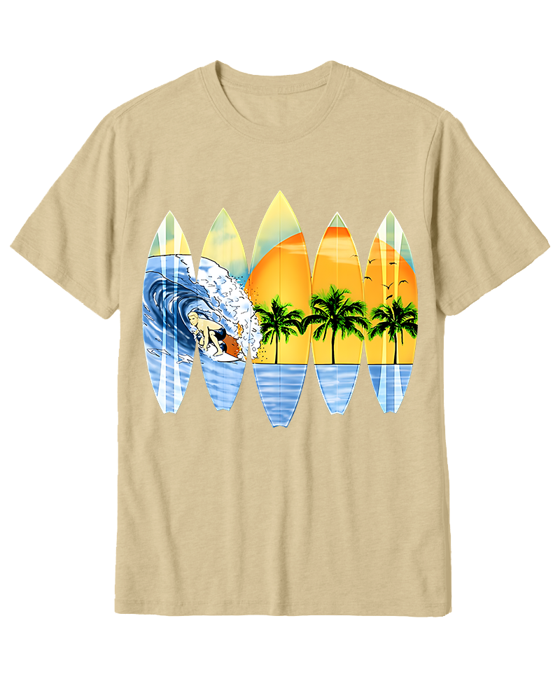 TheRetroTee Surfer And Surfboards 1960s Cotton T-Shirt