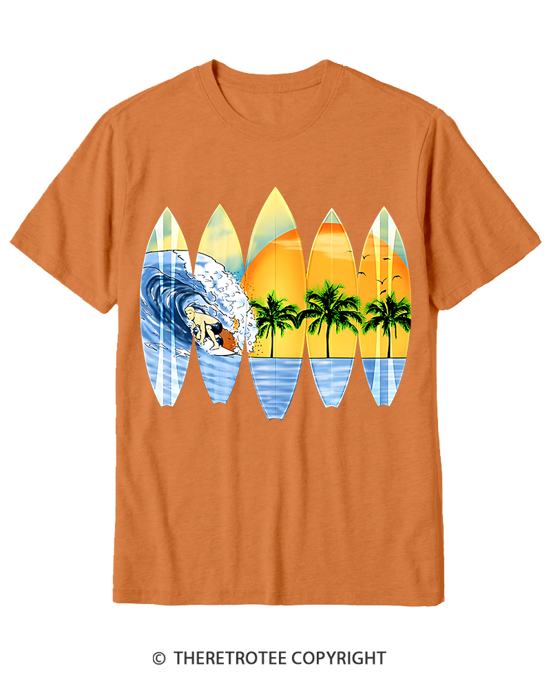 TheRetroTee Surfer And Surfboards 1960s Cotton T-Shirt