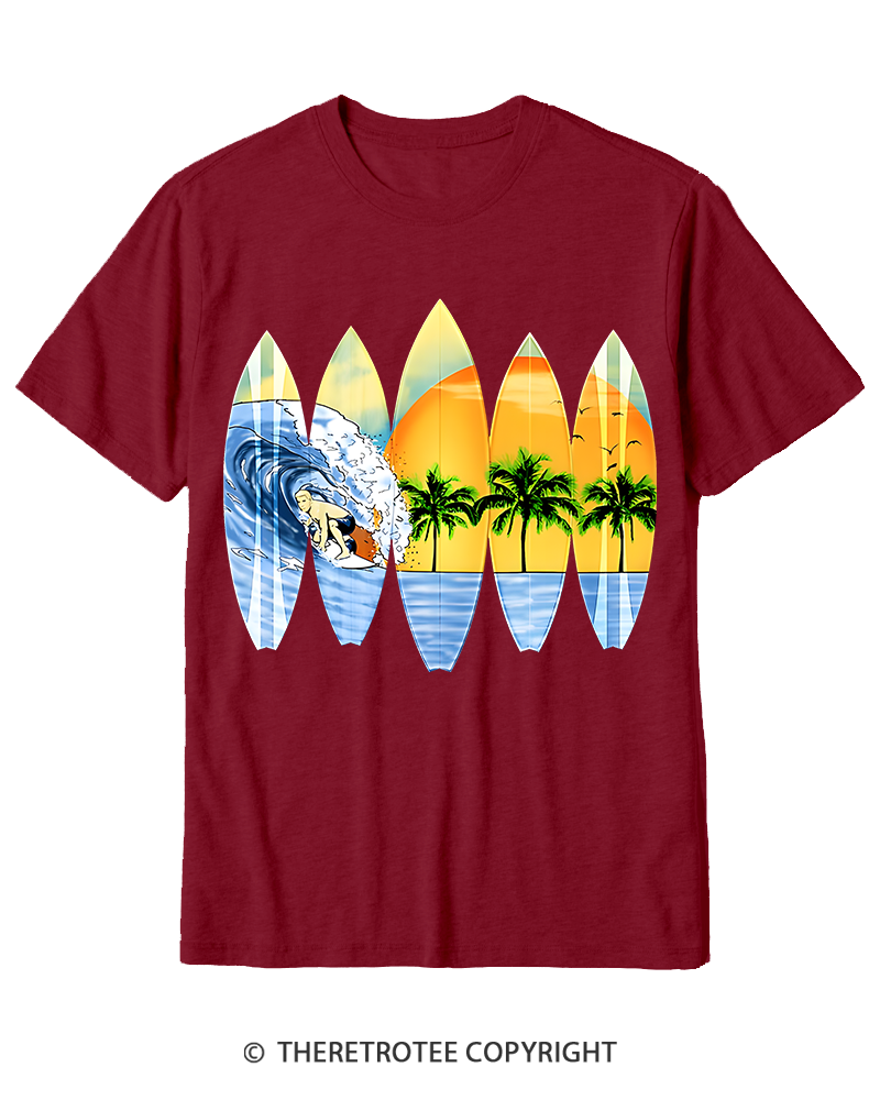 TheRetroTee Surfer And Surfboards 1960s Cotton T-Shirt