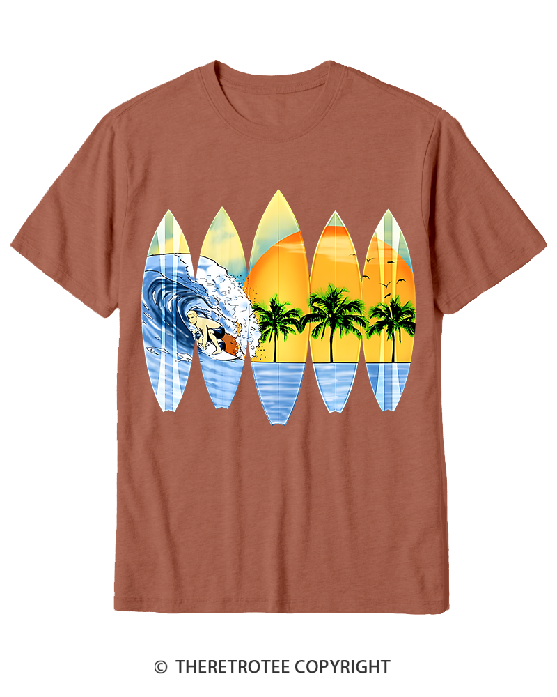 TheRetroTee Surfer And Surfboards 1960s Cotton T-Shirt