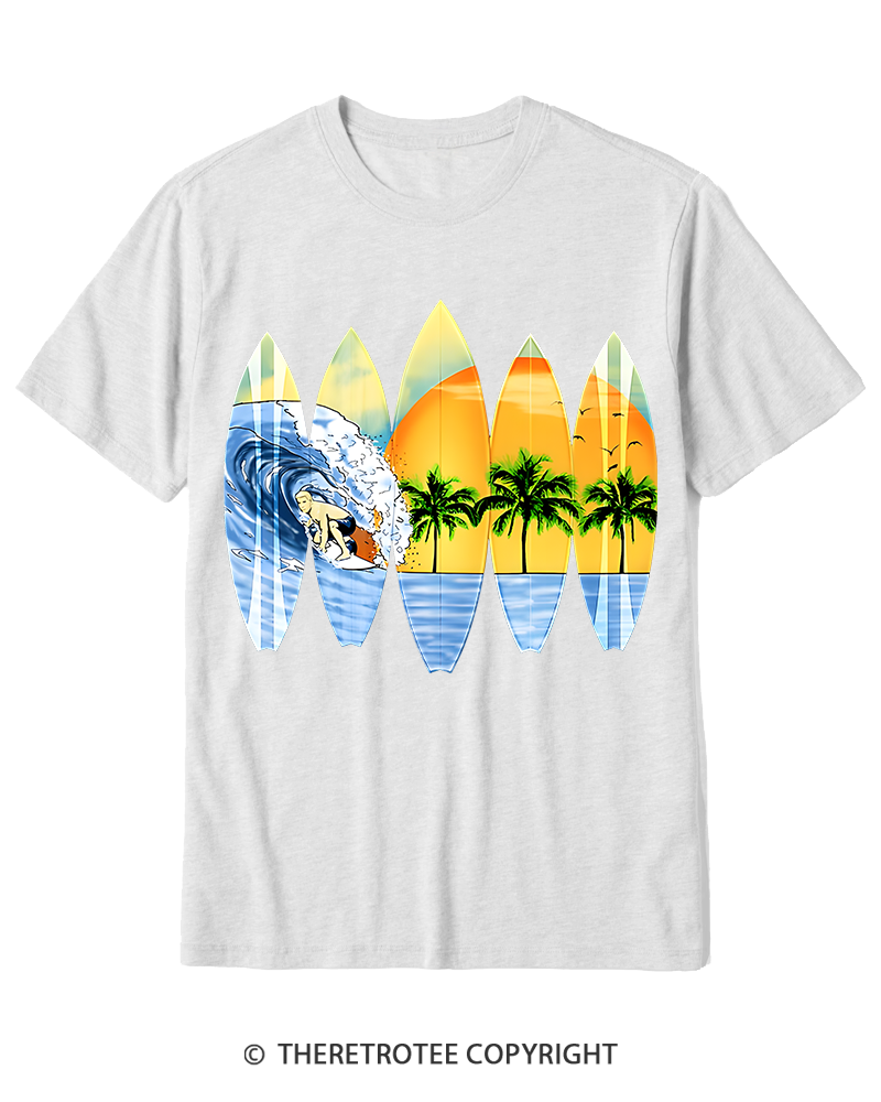 TheRetroTee Surfer And Surfboards 1960s Cotton T-Shirt