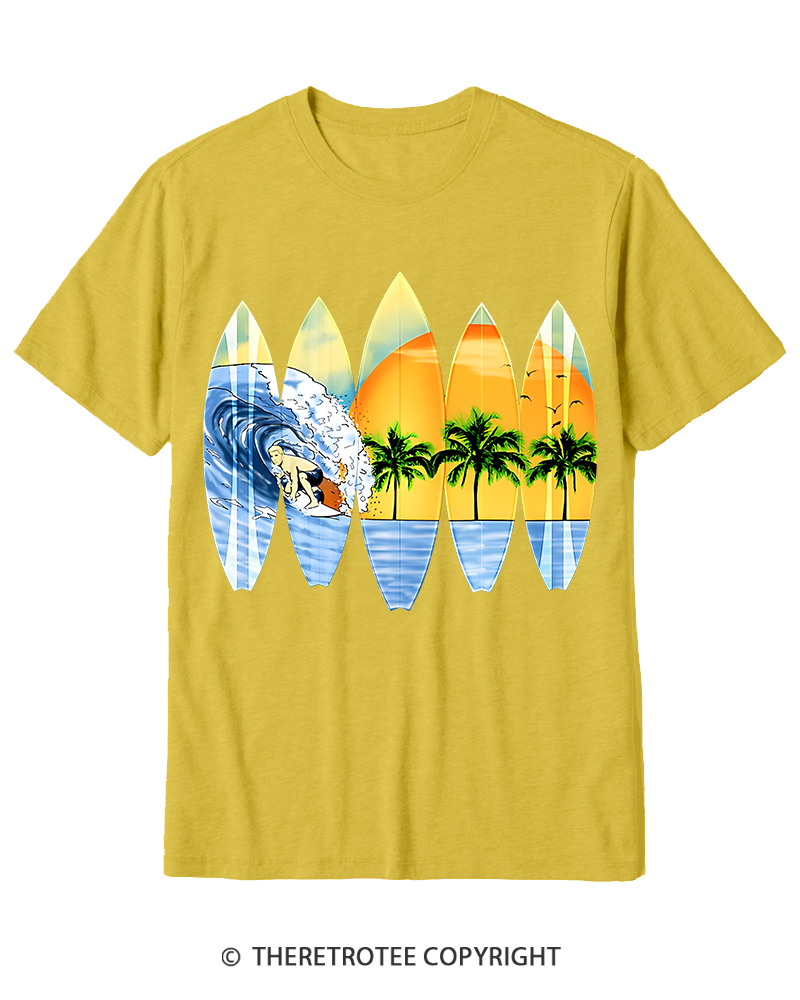 TheRetroTee Surfer And Surfboards 1960s Cotton T-Shirt