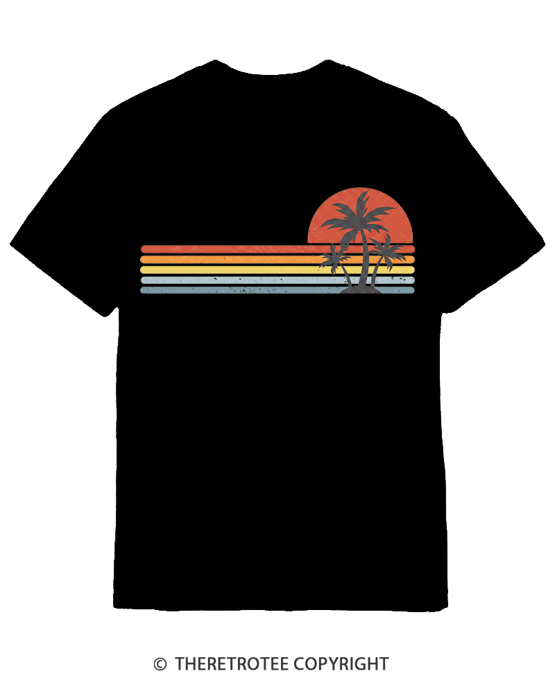 TheRetroTee Tropical Island 1980s Cotton T-Shirt