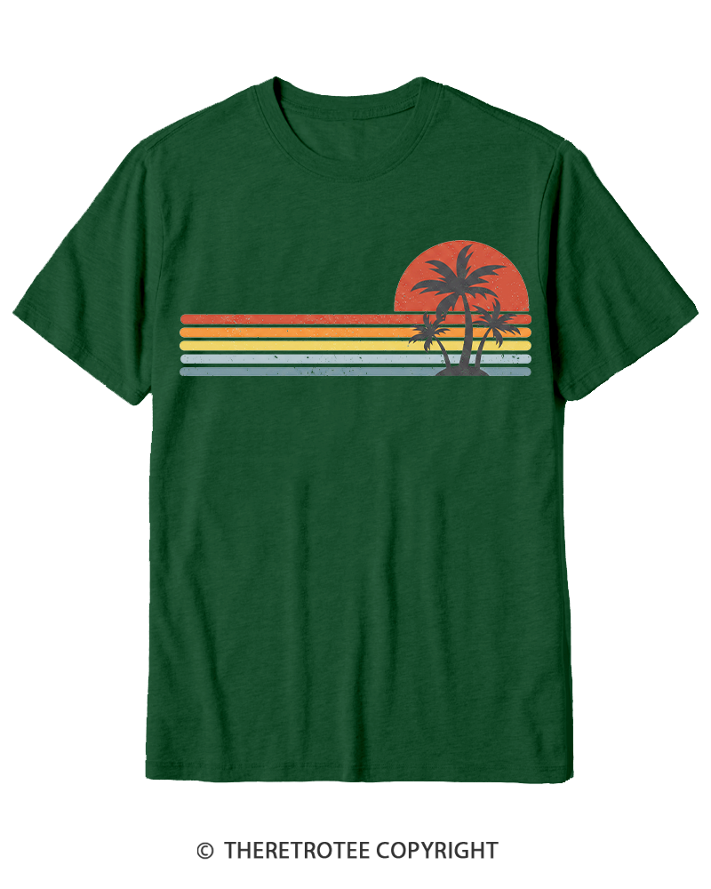 TheRetroTee Tropical Island 1980s Cotton T-Shirt