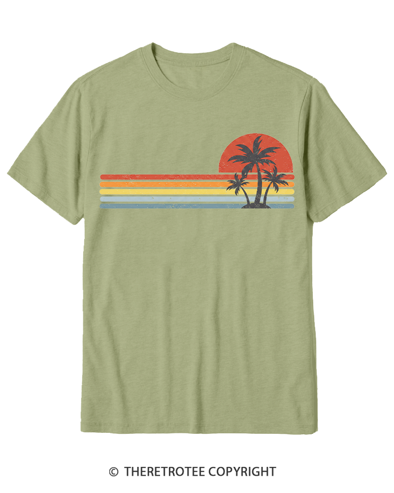 TheRetroTee Tropical Island 1980s Cotton T-Shirt