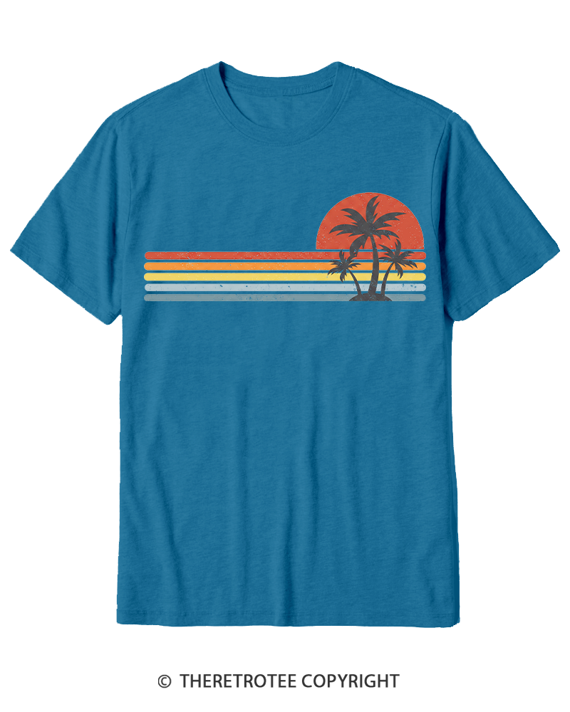 TheRetroTee Tropical Island 1980s Cotton T-Shirt