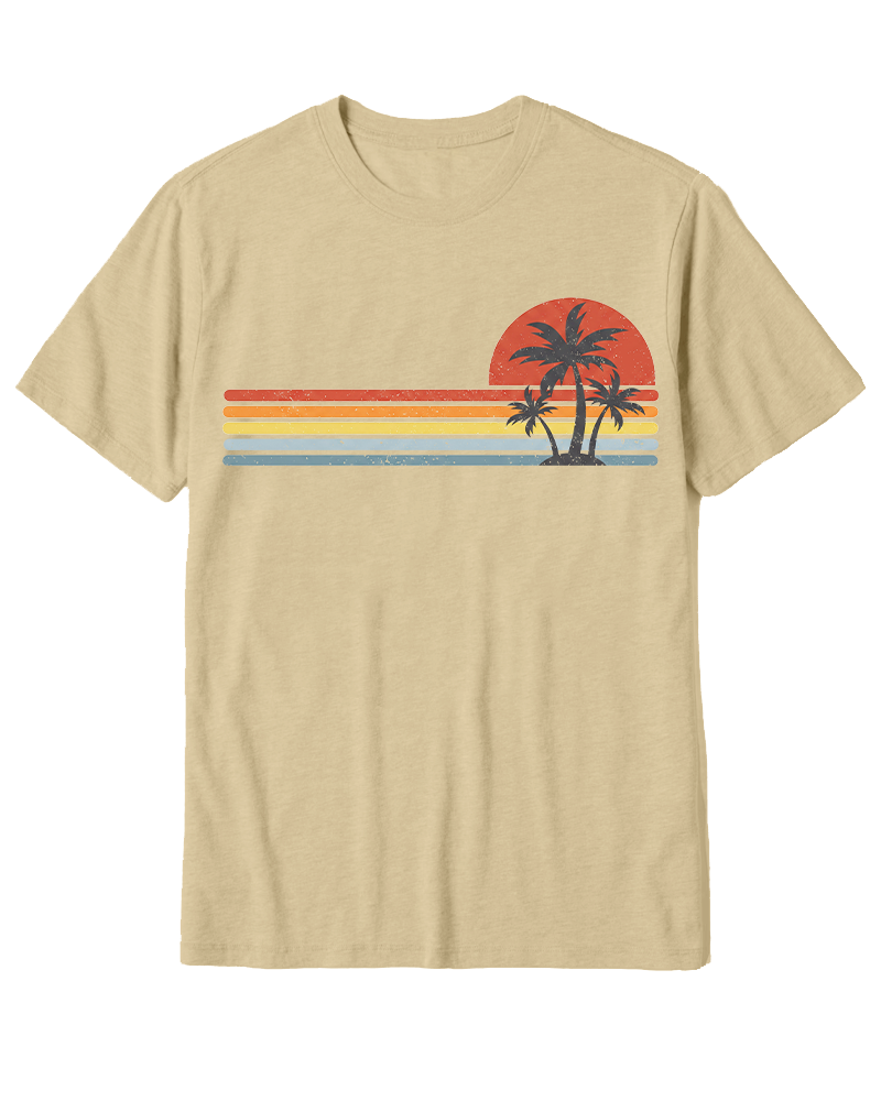 TheRetroTee Tropical Island 1980s Cotton T-Shirt