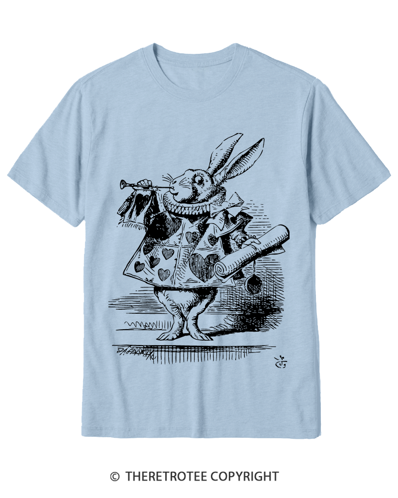 TheRetroTee Vintage 1865s White Rabbit Easter Cotton T-Shirt