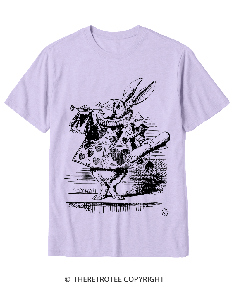 TheRetroTee Vintage 1865s White Rabbit Easter Cotton T-Shirt