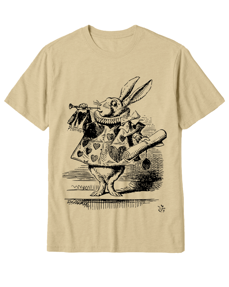 TheRetroTee Vintage 1865s White Rabbit Easter Cotton T-Shirt
