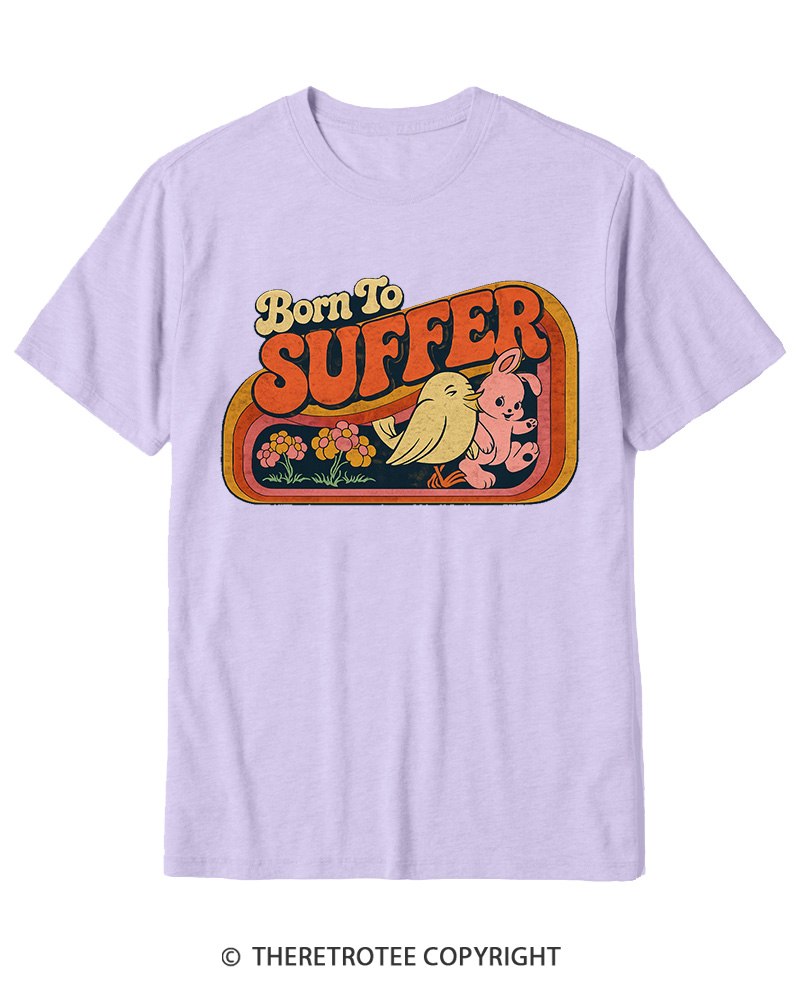 TheRetroTee Born to Suffer 1970s Cotton T-Shirt