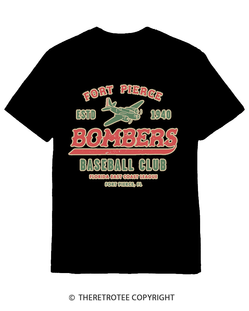 TheRetroTee Fort Pierce Bombers 1940s Cotton T-Shirt