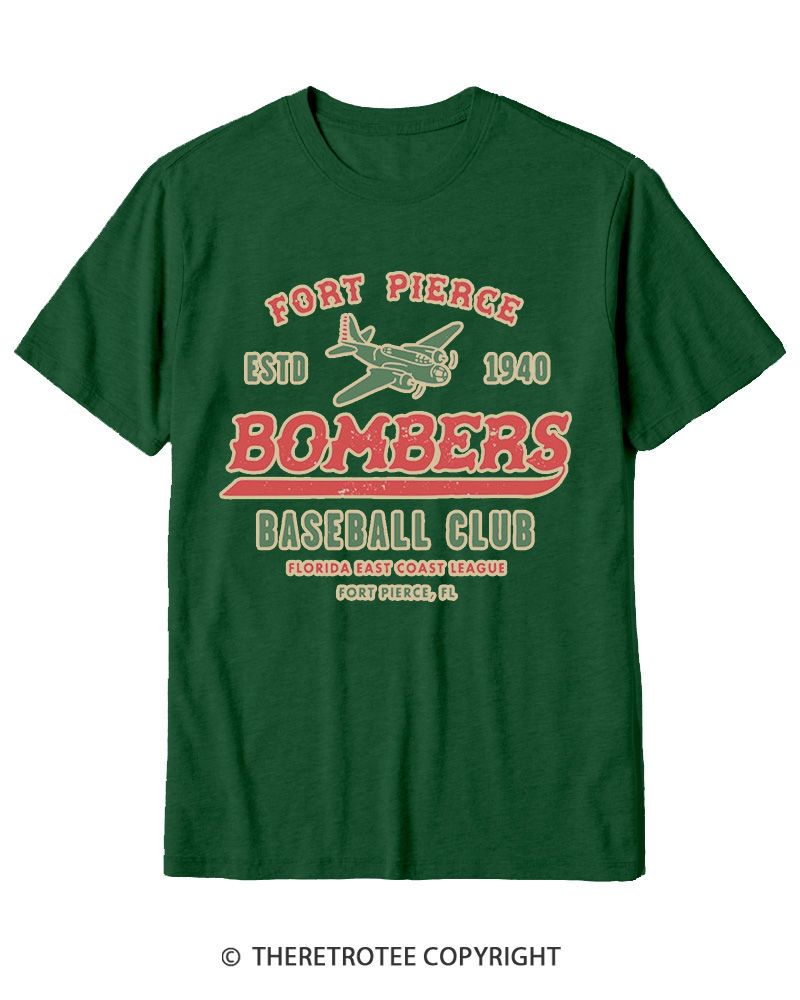 TheRetroTee Fort Pierce Bombers 1940s Cotton T-Shirt