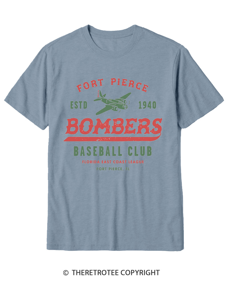 TheRetroTee Fort Pierce Bombers 1940s Cotton T-Shirt