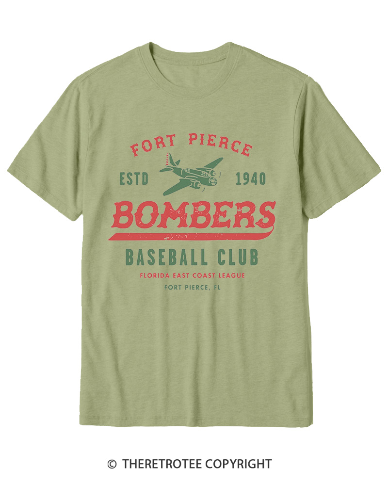 TheRetroTee Fort Pierce Bombers 1940s Cotton T-Shirt