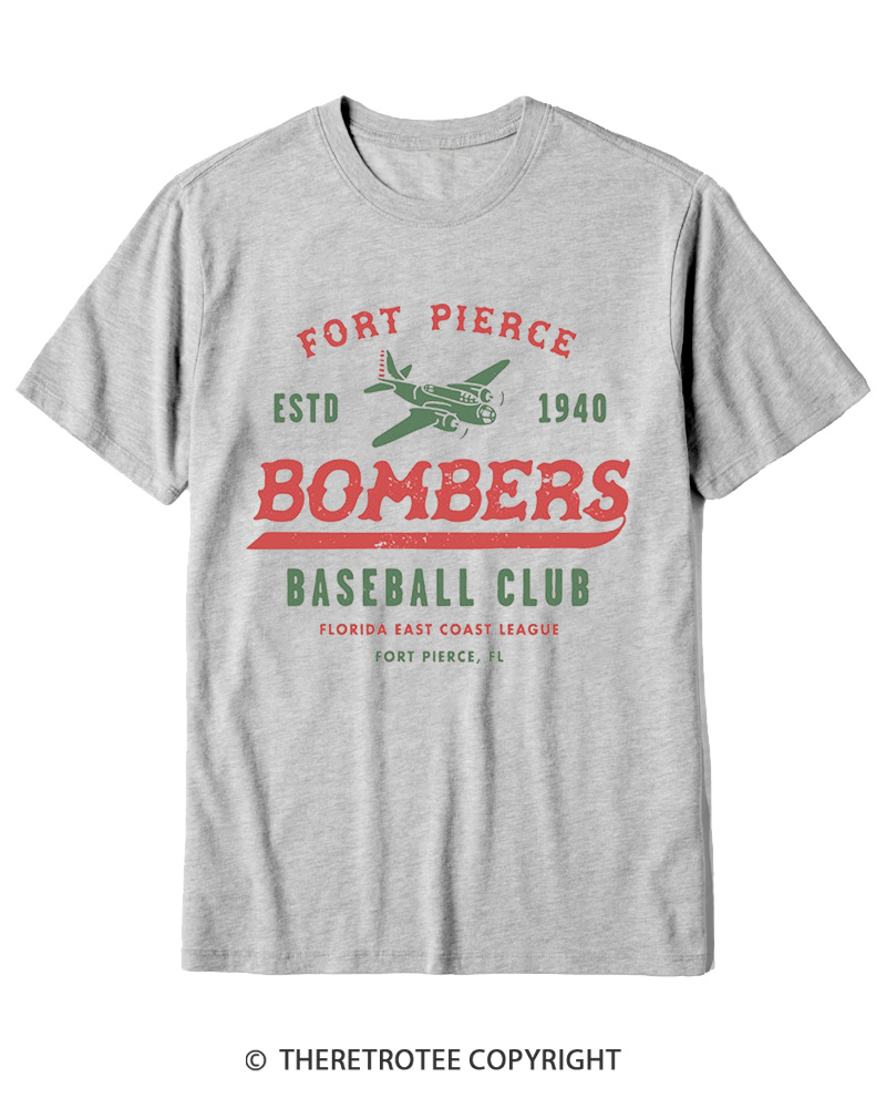 TheRetroTee Fort Pierce Bombers 1940s Cotton T-Shirt