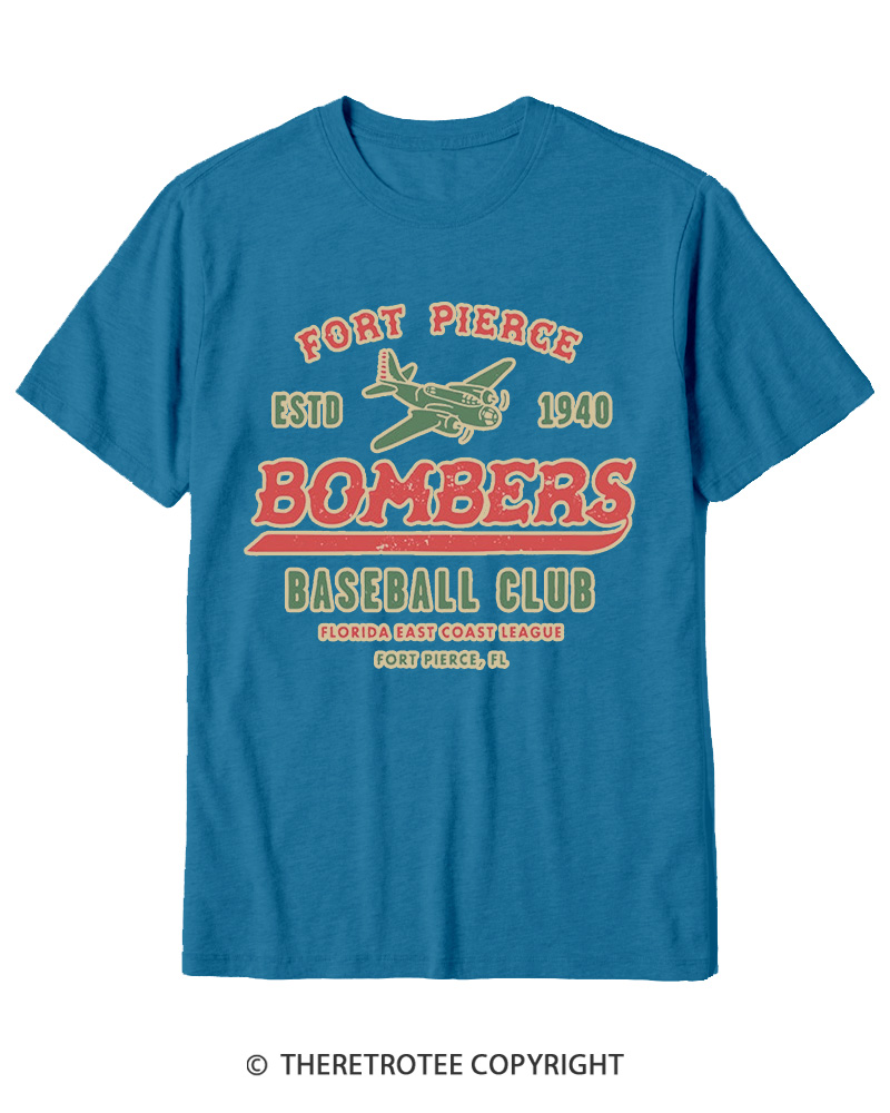 TheRetroTee Fort Pierce Bombers 1940s Cotton T-Shirt