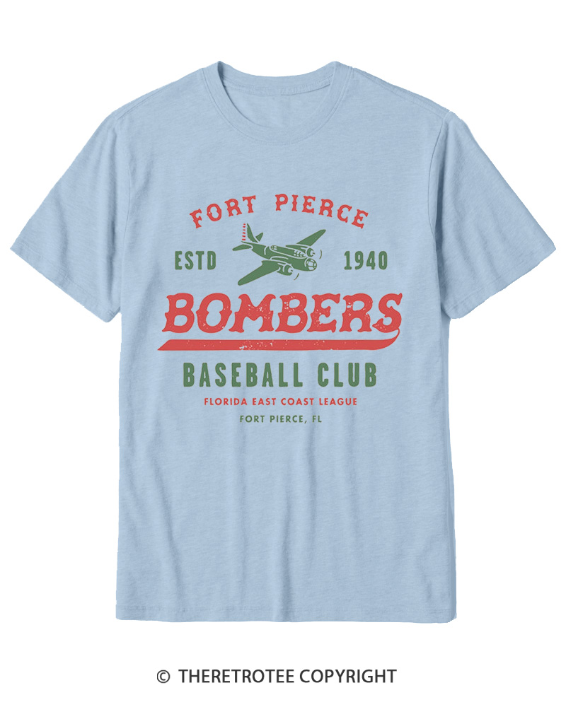 TheRetroTee Fort Pierce Bombers 1940s Cotton T-Shirt