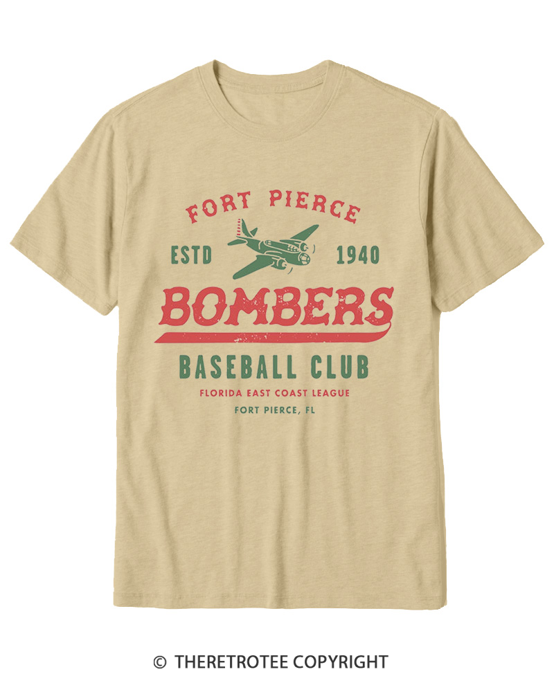 TheRetroTee Fort Pierce Bombers 1940s Cotton T-Shirt