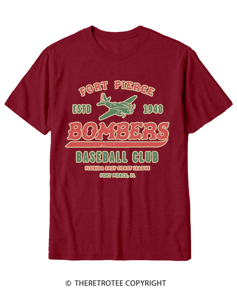 TheRetroTee Fort Pierce Bombers 1940s Cotton T-Shirt