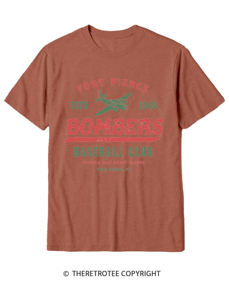 TheRetroTee Fort Pierce Bombers 1940s Cotton T-Shirt