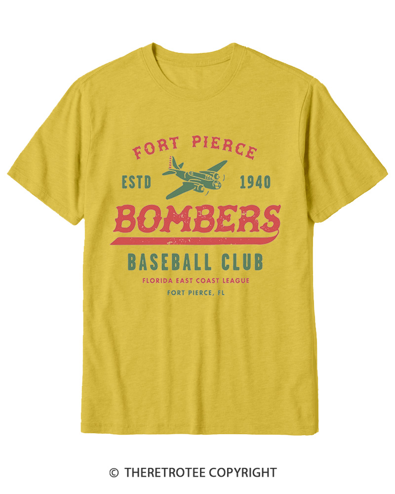 TheRetroTee Fort Pierce Bombers 1940s Cotton T-Shirt