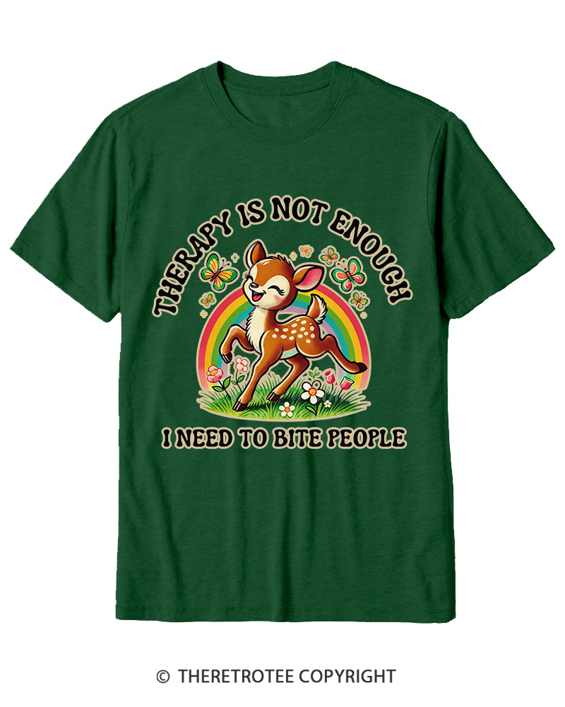 TheRetroTee Funny Feral Deer Graphic 1970s Cotton T-Shirt