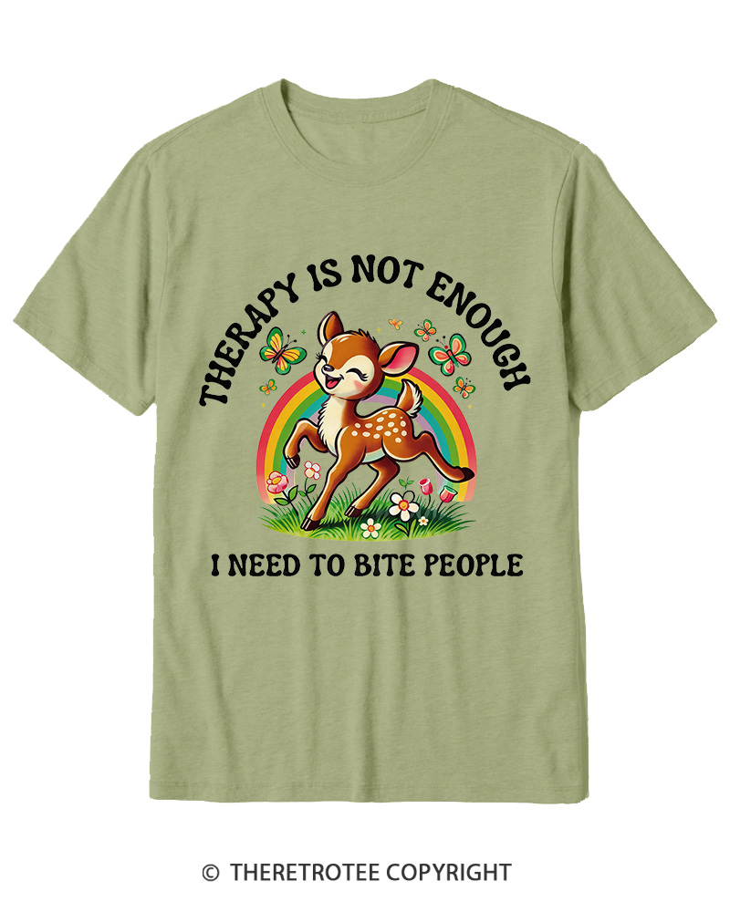 TheRetroTee Funny Feral Deer Graphic 1970s Cotton T-Shirt