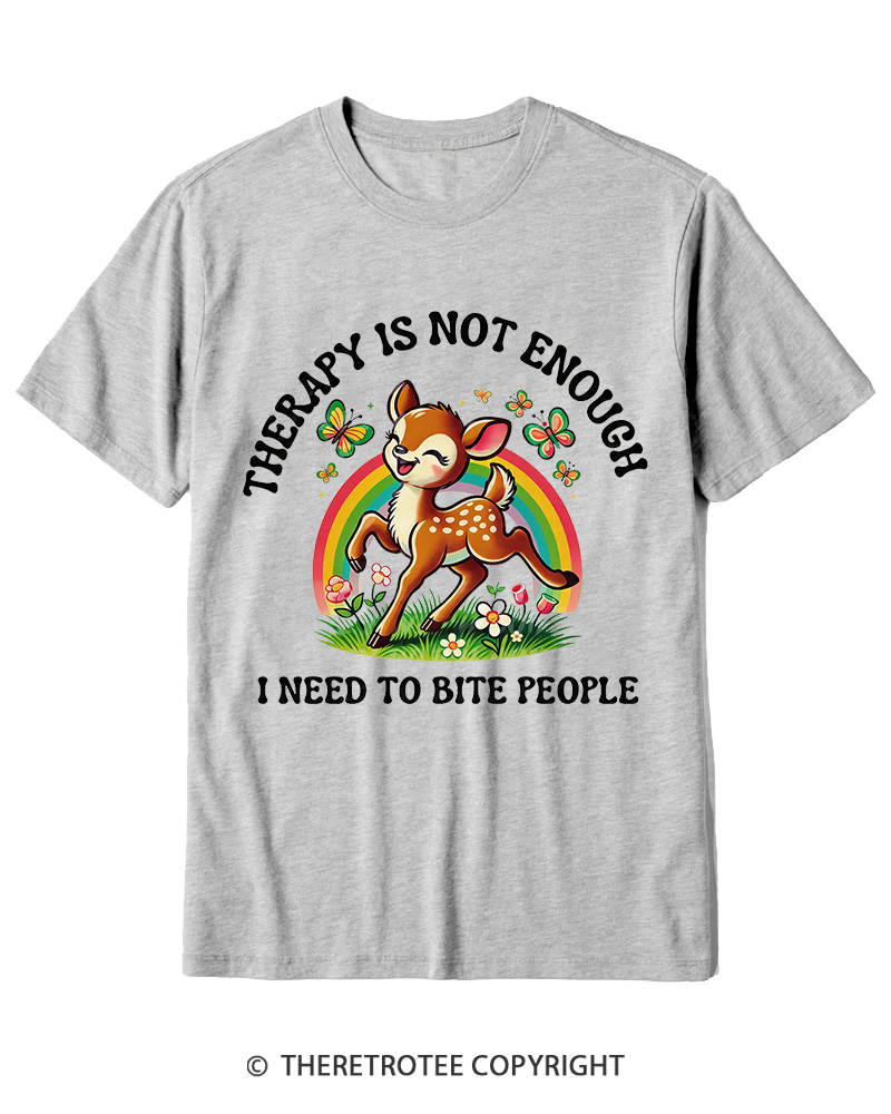 TheRetroTee Funny Feral Deer Graphic 1970s Cotton T-Shirt
