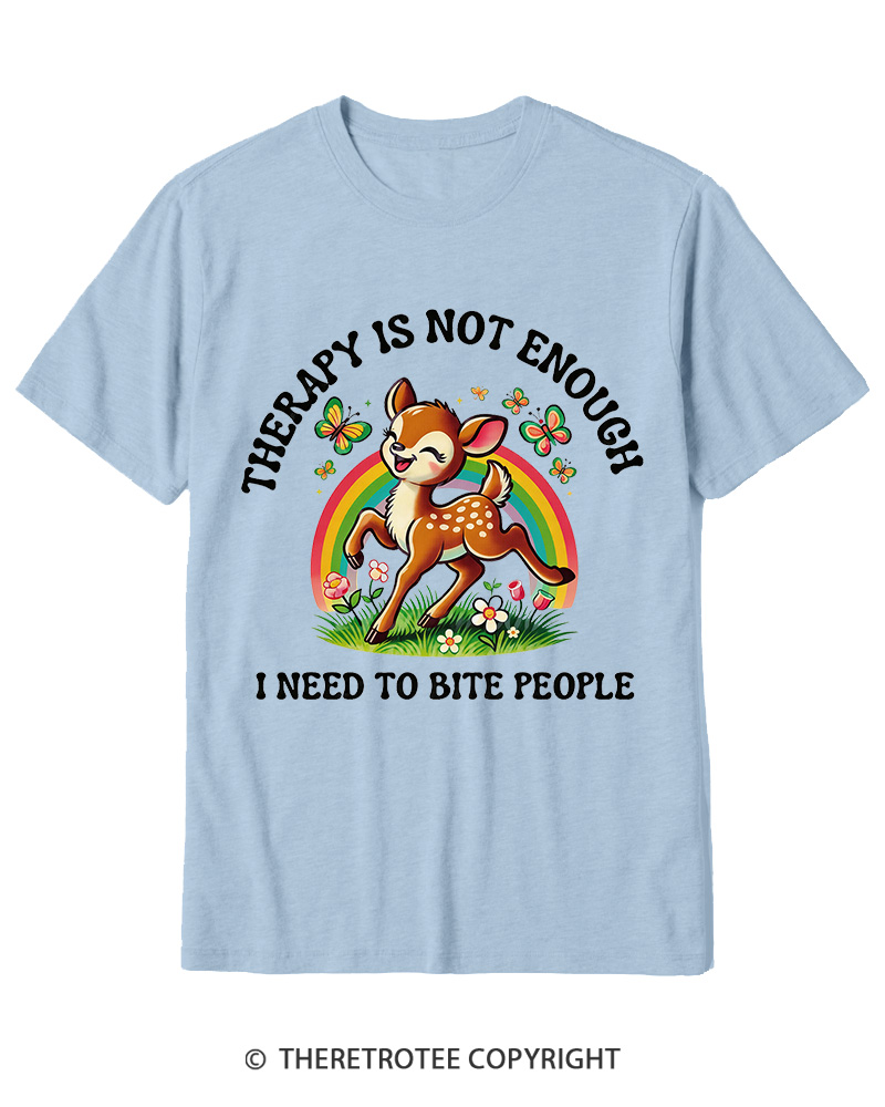 TheRetroTee Funny Feral Deer Graphic 1970s Cotton T-Shirt