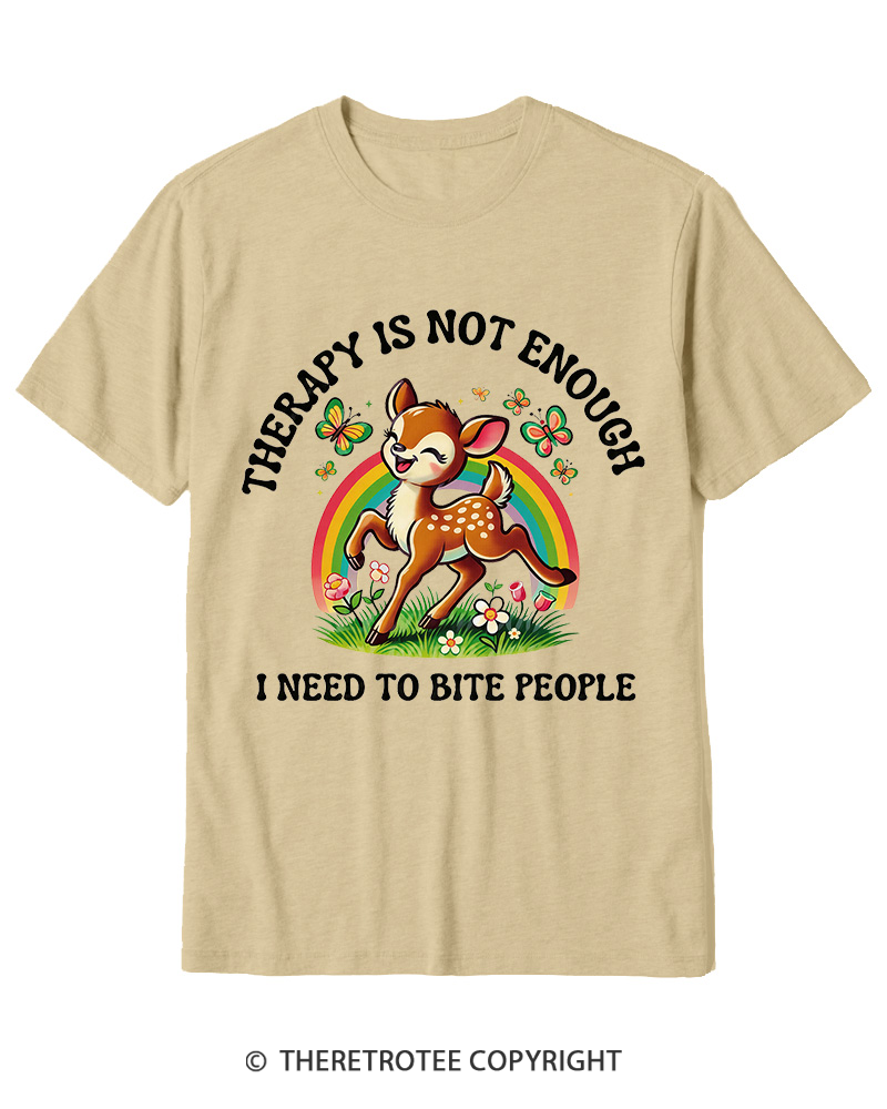 TheRetroTee Funny Feral Deer Graphic 1970s Cotton T-Shirt