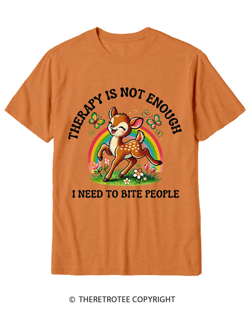 TheRetroTee Funny Feral Deer Graphic 1970s Cotton T-Shirt