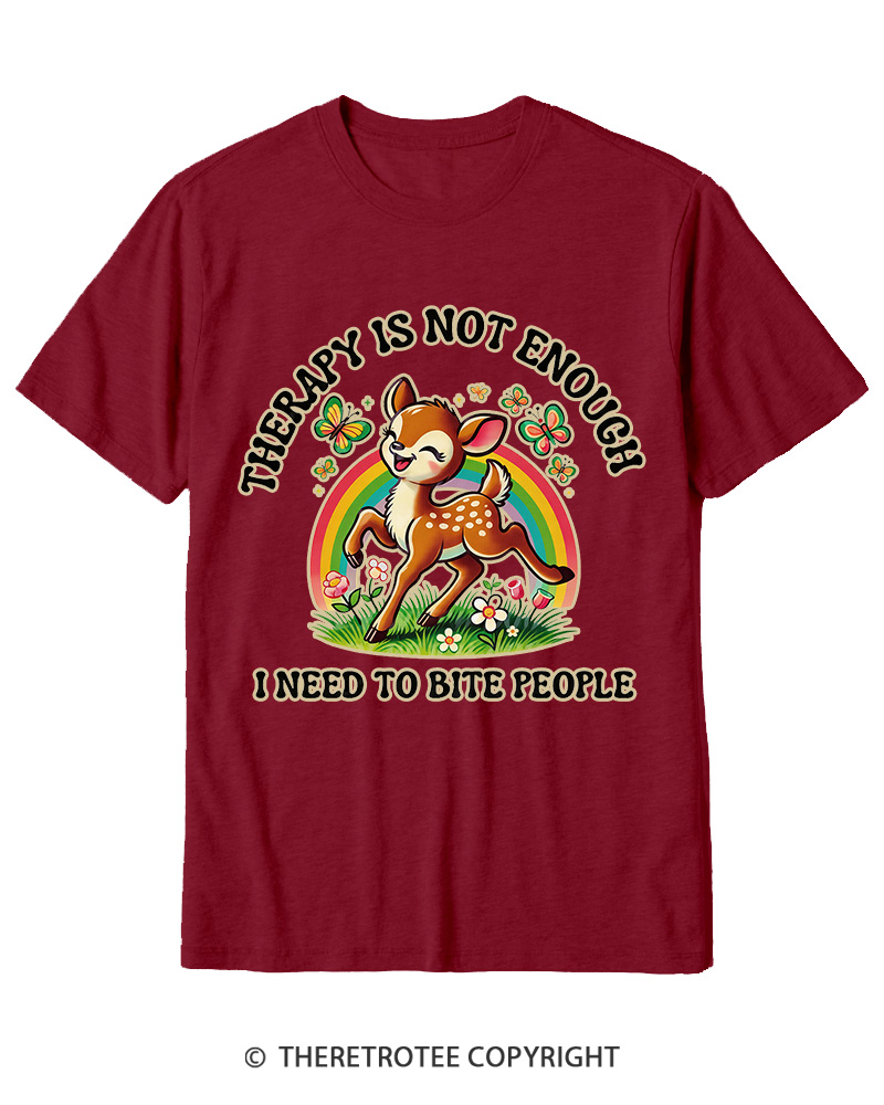 TheRetroTee Funny Feral Deer Graphic 1970s Cotton T-Shirt