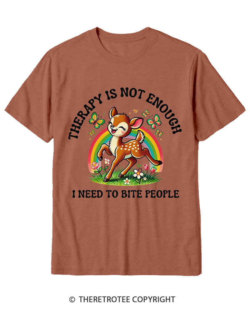 TheRetroTee Funny Feral Deer Graphic 1970s Cotton T-Shirt