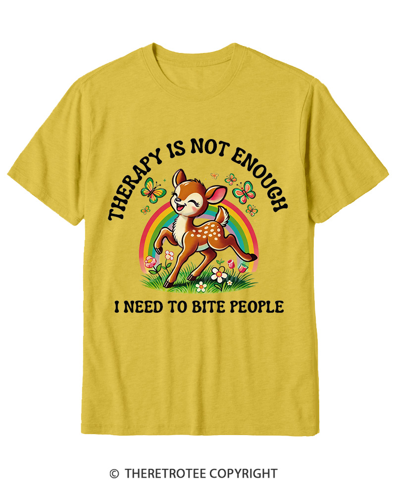TheRetroTee Funny Feral Deer Graphic 1970s Cotton T-Shirt