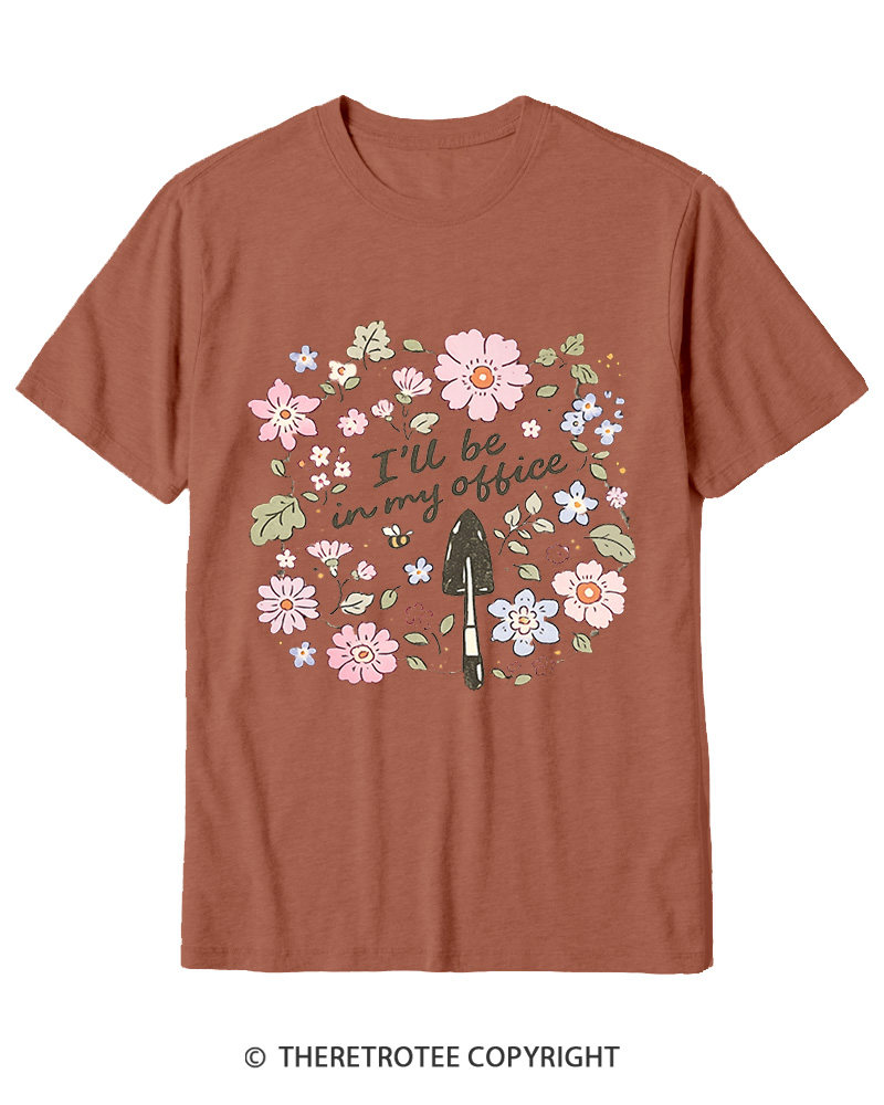 TheRetroTee I’ll Be in My Office Garden 1970s Cotton T-Shirt