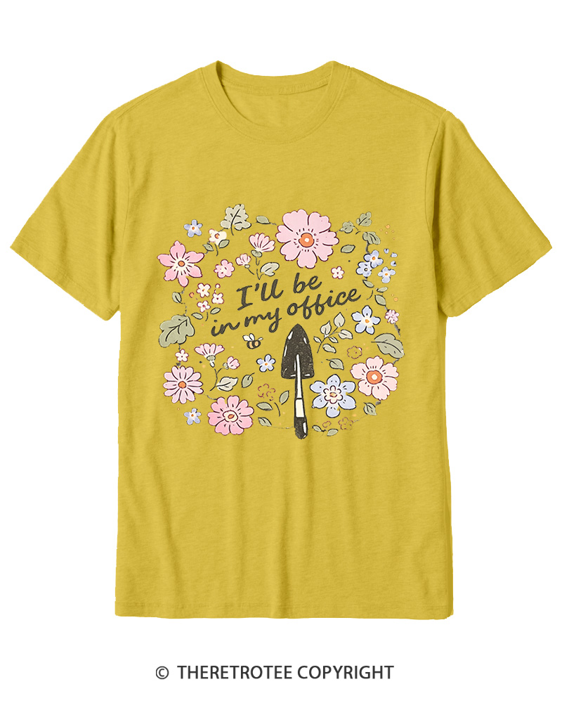 TheRetroTee I’ll Be in My Office Garden 1970s Cotton T-Shirt