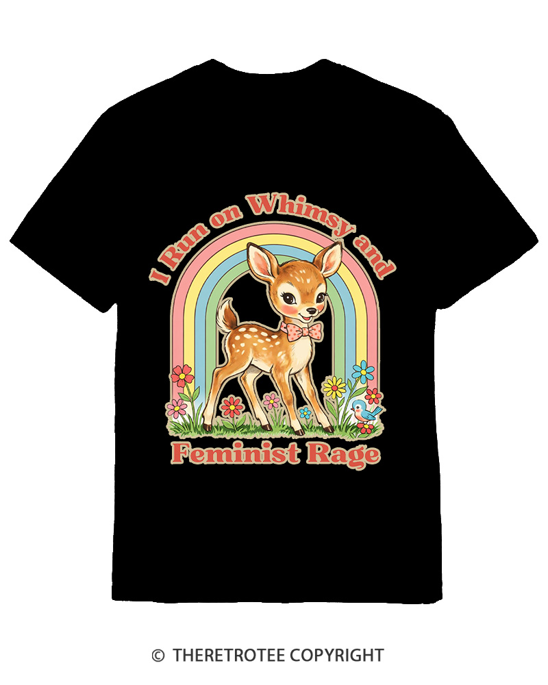 TheRetroTee Whimsy and Feminist Rage 1970s Cotton T-Shirt
