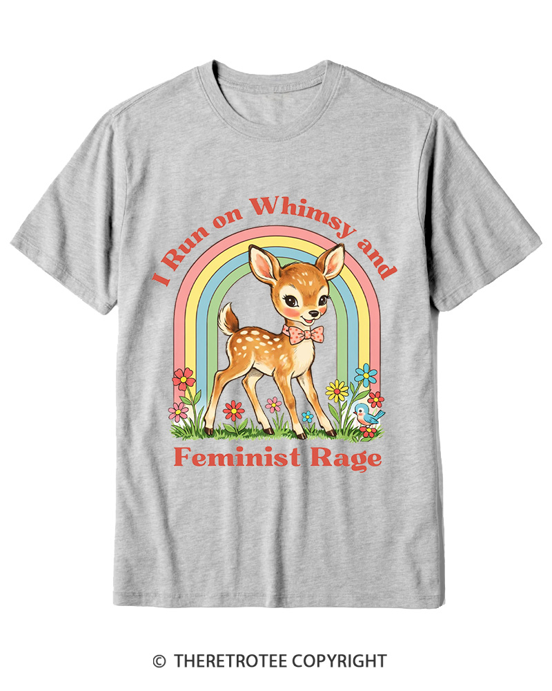 TheRetroTee Whimsy and Feminist Rage 1970s Cotton T-Shirt