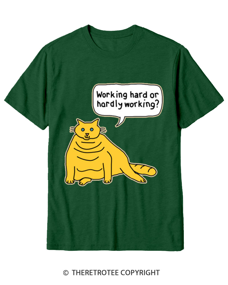 TheRetroTee Working Hard or Hardly Working Cotton T-Shirt
