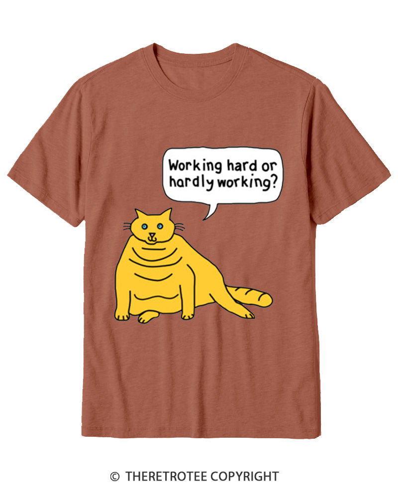 TheRetroTee Working Hard or Hardly Working Cotton T-Shirt