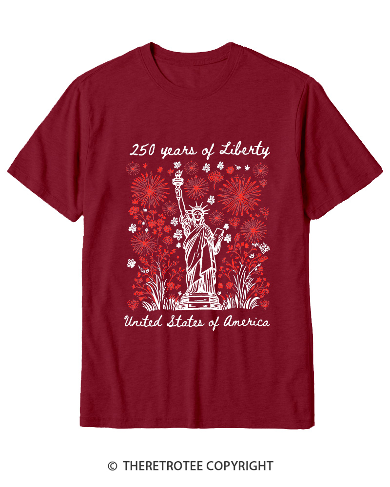 TheRetroTee 250 Years Of Liberty Cotton T-Shirt