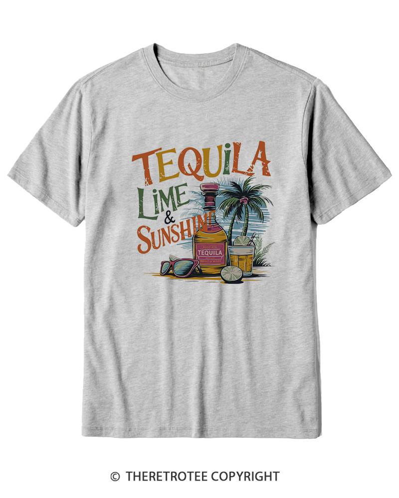 TheRetroTee Tequila Lime Sunshine 1980s Cotton T-Shirt
