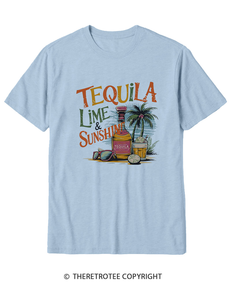 TheRetroTee Tequila Lime Sunshine 1980s Cotton T-Shirt
