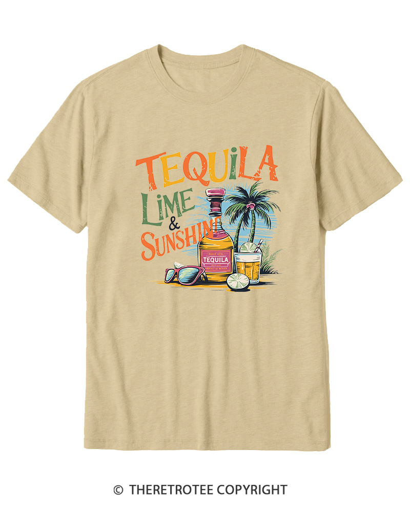TheRetroTee Tequila Lime Sunshine 1980s Cotton T-Shirt