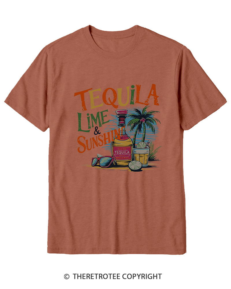 TheRetroTee Tequila Lime Sunshine 1980s Cotton T-Shirt
